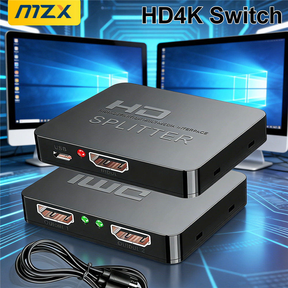 Laptop Accessories Distributor - محول فيديو 4K بمدخل واحد ومخرجين