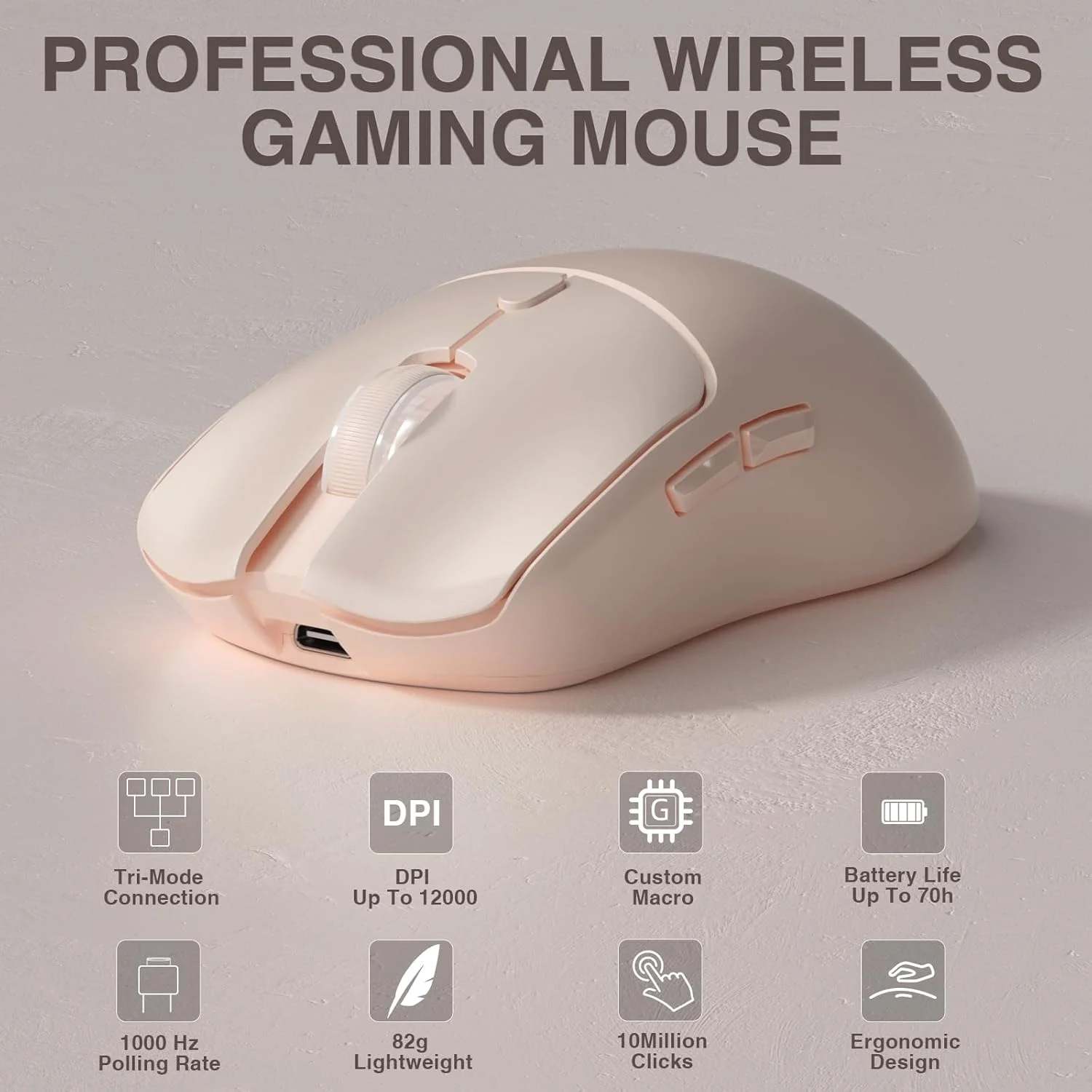 Laptop Ergonomic Accessories - فأرة ألعاب لاسلكية ثلاثية الأوضاع AULA