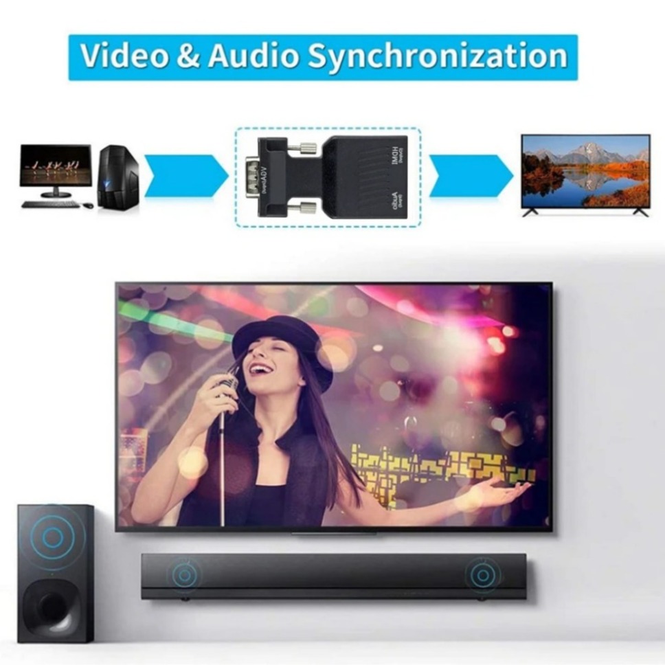 1080P VGA إلى HDMI محول مع 3.5 - مراجعة Hdmi Vga Adapter وسعره