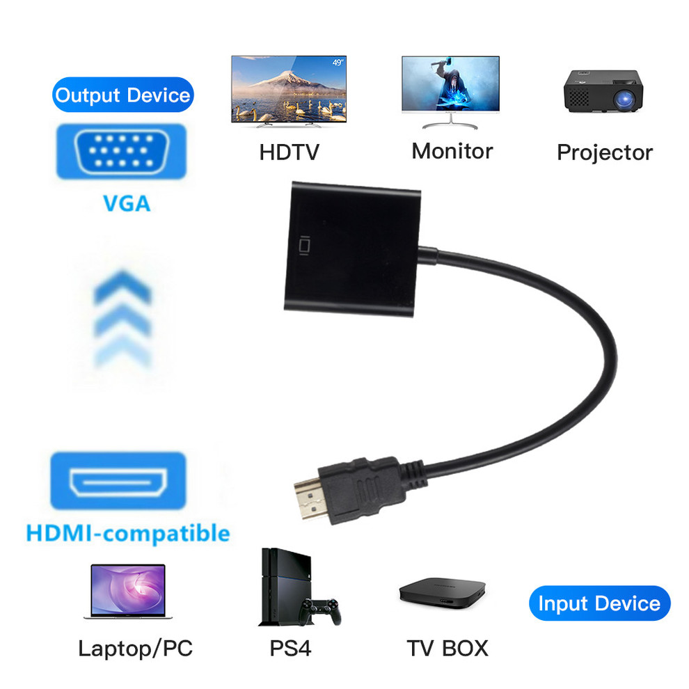 HDMI-متوافق مع محول VGA مع مصد - مراجعة Hdmi Vga Adapter وسعره