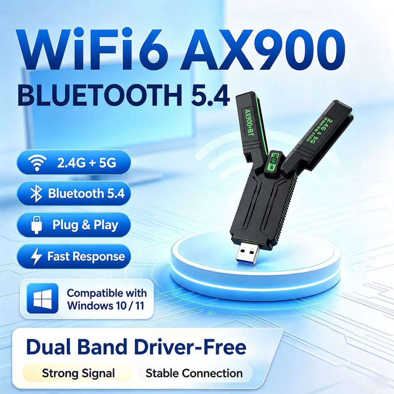 محول لاسلكي USB ثنائي النطاق ب - مراجعة Laptop Electronics Accessories وسعره