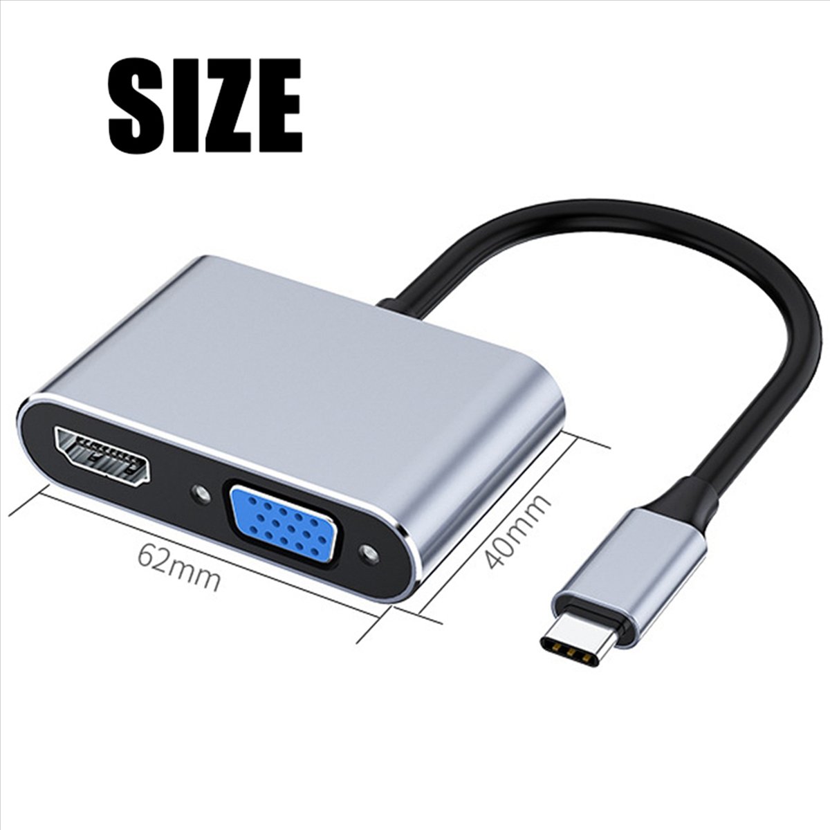 *ABDH 2X USB C إلى HDMI VGA مح - مراجعة Hdmi Vga Adapter وسعره