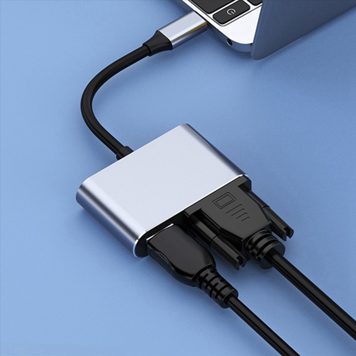 *ABDH 2X USB C إلى HDMI VGA مح - مراجعة Hdmi Vga Adapter وسعره