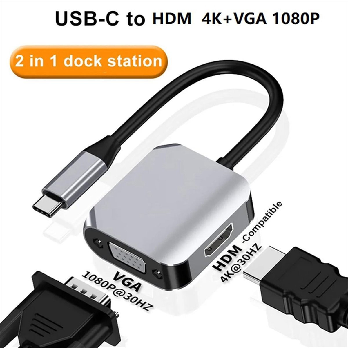*محطة إرساء USB C A14E، محول م - مراجعة Hdmi Vga Adapter وسعره