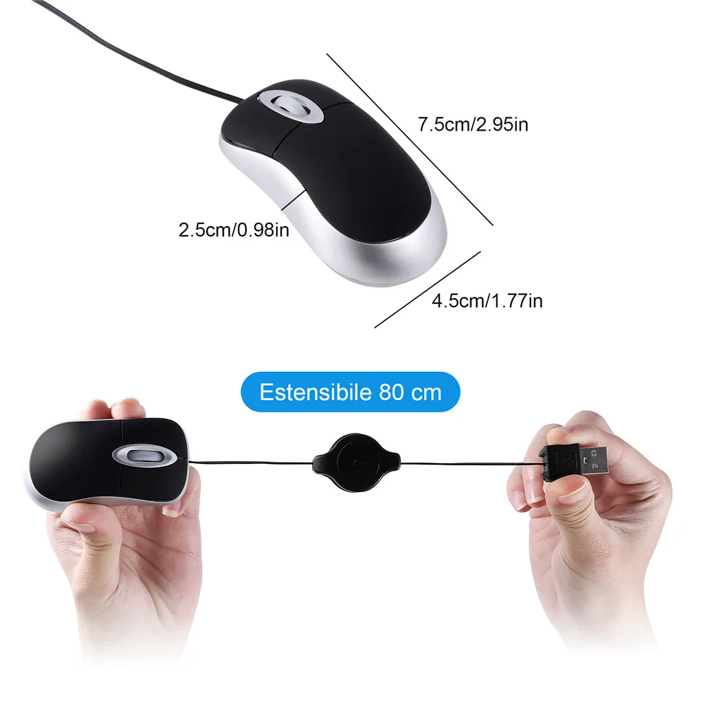 ماوس بصري صغير محمول، كابل USB - مراجعة Laptop Electronics Accessories وسعره